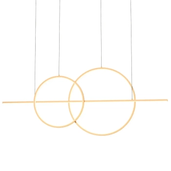 Ledowa lampa wisząca Cholet MD7358-2A-3GT Zumaline 34W 3000K ringi złote OUTLET