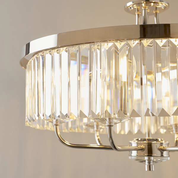 Żyrandol glamour L&-190263 Light& szklane kryształki nikiel