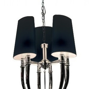 Wisząca lampa salonowa Diablo z abażurami czarna chrom