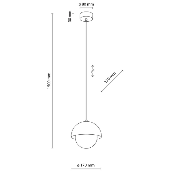 Zwisająca lampa nad wyspę Bono 10265 ball do kuchni biała żółta