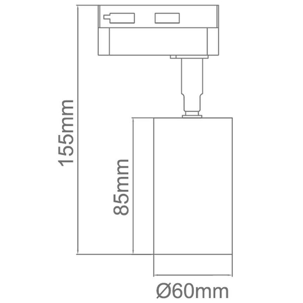 LAMPA sufitowa Kika Track Nero BK Orlicki Design metalowa OPRAWA do systemu szynowego 1-fazowego czarna