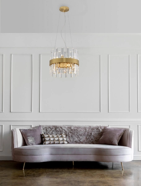 Okrągła lampa wisząca glamour CHOLULA LE42907 Luces Exclusivas nad łóżko złota