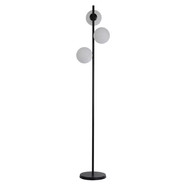 Lampa podłogowa czarna Dorado LP-002/3F BK Light Prestige mleczne kule do salonu