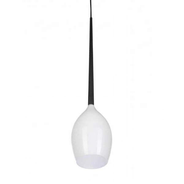 Skandynawska lampa wisząca Izza szklana biały połysk