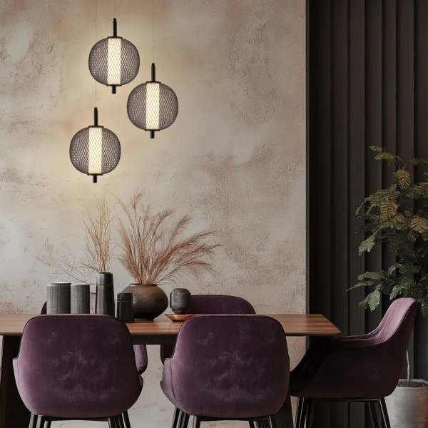 Loftowa lampa wisząca Puma 31-35332 LED 10W 3000K ażurowa kula czarny