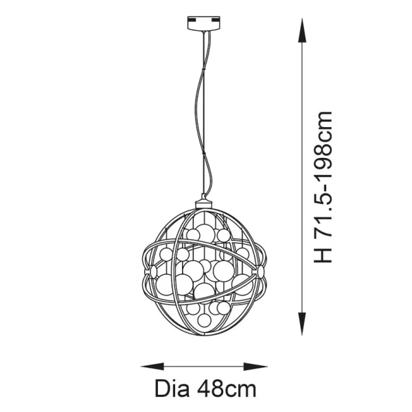Wisząca lampa Muni 102608 LED 8,53W 3000K balls kule złoty przezroczysty