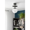 Nasufitowa lampa okrągła Plaat PLB12003 szklana metalowa biała czarna