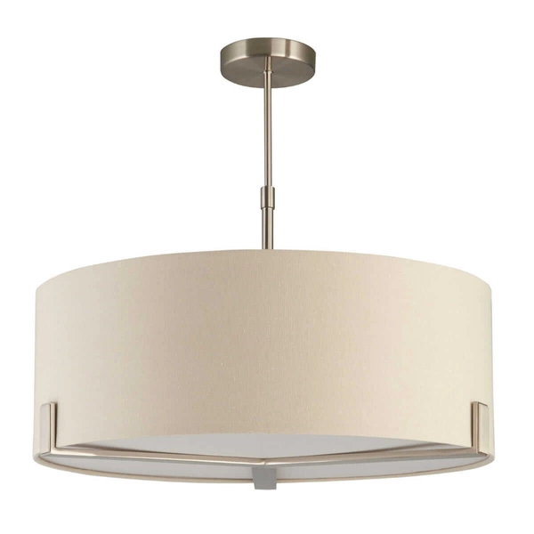 Lampa wisząca z abażurem Hayfield 95834 Endon satyna nikiel szara