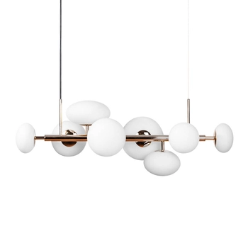 Molekułowa lampa wisząca Omi 1193 Zumaline szklana do kuchni złota biała