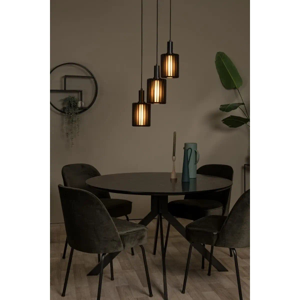 Potrójna lampa zwisowa Lambres 45410/13/30 Lucide metalowa czarna