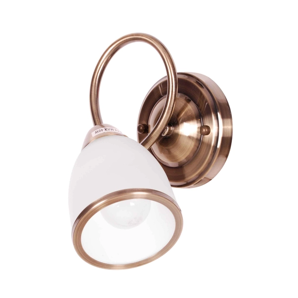 Pokojowy kinkiet vintage Samira K-JSL-8090/1W AB patyna biały