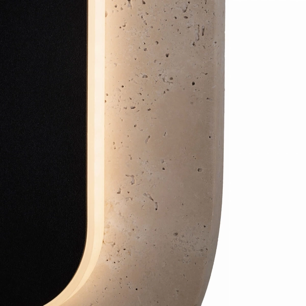 Ścienna lampa kamiennaTRAVERTINO W0393 LED 10W 3000K biała czarna