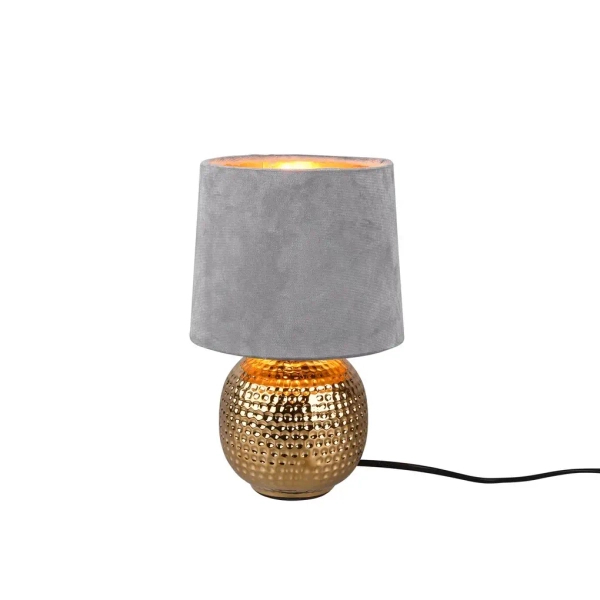 Stolikowa lampa SOPHIA R50821011 szara złota ceramiczna 1xE14 26cm