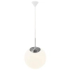 Szklana lampa wisząca kula CAFE 39583001 do salonu biały srebrny