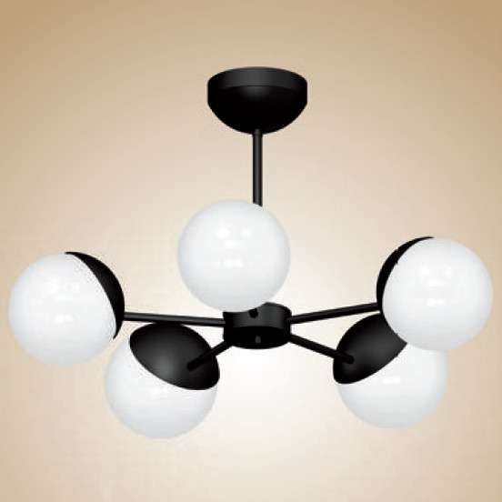 LAMPA sufitowa SFERA MLP8866 Milagro metalowa OPRAWA loftowy plafon kule balls na wysięgnikach sticks czarne białe