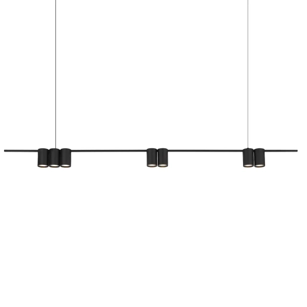 Podłużna lampa wisząca GENESIS ML0370 tuby metalowe czarne