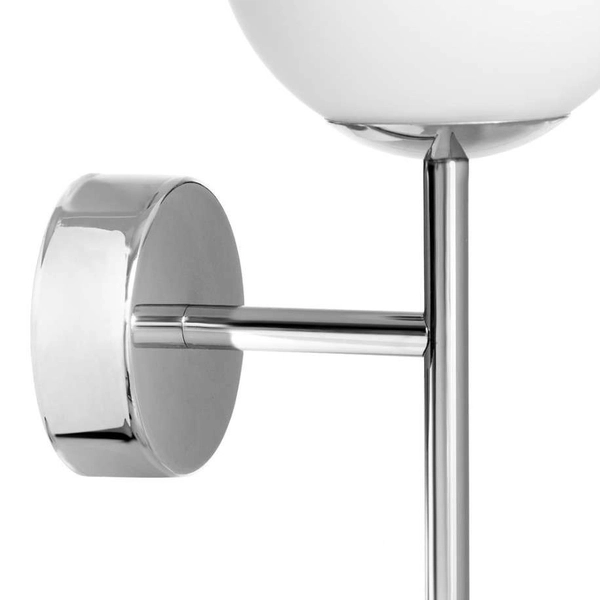 Kinkiet LAMPA ścienna ASTRA 20775103 Kaspa loftowa OPRAWA szklana kula chrom biała