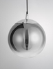 Kulista lampa wisząca Caleta do salonu chrom przydymiona