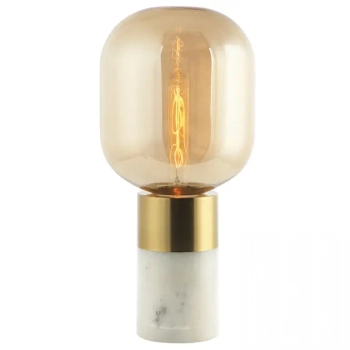 Stołowa lampa do salonu 20253 marmurowa szklana kula mosiądz