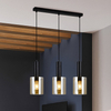 Skandynawska LAMPA wisząca SARDO PND-5581-3-BK+AMB Italux szklana OPRAWA loftowy ZWIS tuby okrągłe bursztynowe czarne