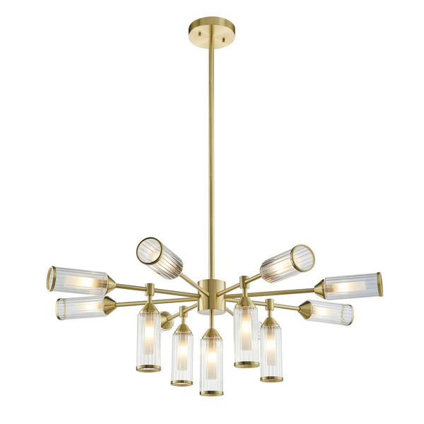 Szklana lampa sufitowa L&-1106256 tubki mosiądz przezroczysty
