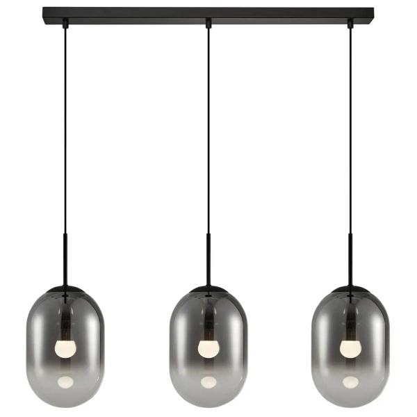 Lampa wisząca do kuchni ALIAS BLACK ML0321 owalna szklana czarna