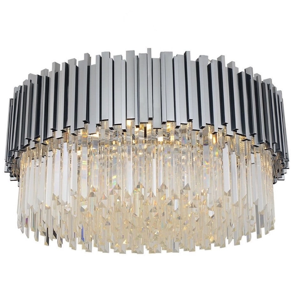 Okrągły plafon kryształowy CGPIPORGANCRYSTCHROM45 do pokoju