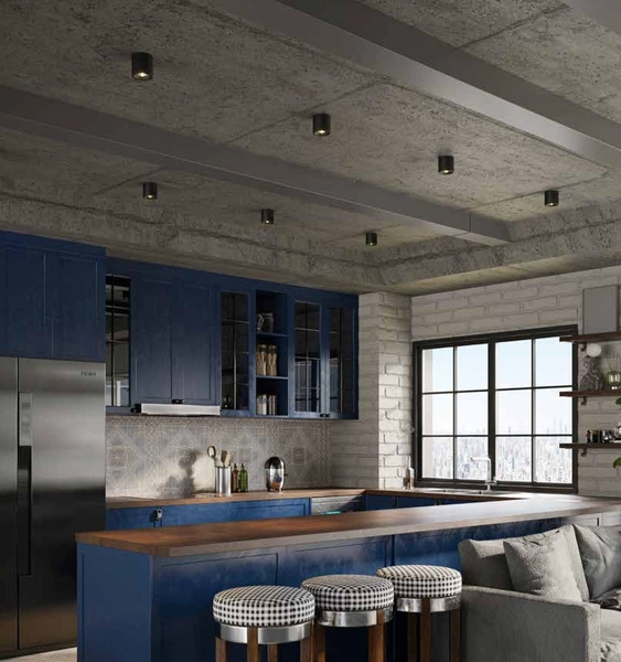 Ruchoma lampa natynkowa Form do ogrodu okrągła czarna