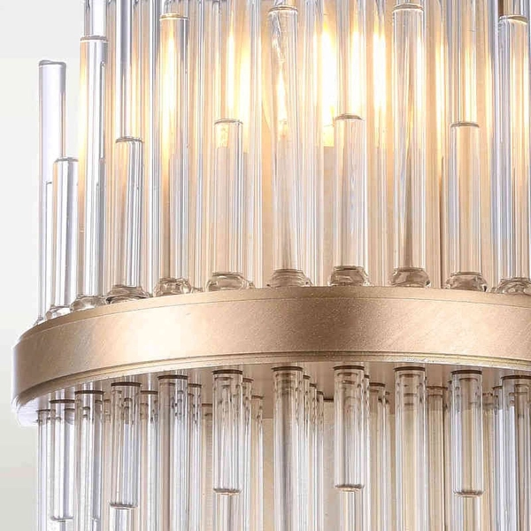 Glamour LAMPA ścienna REYKJAVIK W02073CP Cosmolight salonowy kinkiet kryształowy pałacowy szampański