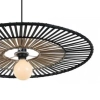 Bambusowa lampa wisząca 19105 okrągła do jadalni nad stół czarny