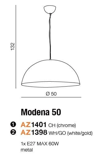 Chromowana lampa wisząca Modena do przedpokoju chrom