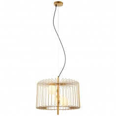 Lampa wisząca DAREN MDM-3937/3 GD druciana klatka metalowa złota