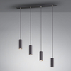 Wisząca lampa loftowa VANTOS DL432312400 Trio tubki do jadalni czarny