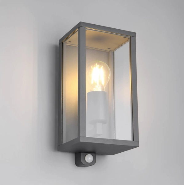 Elewacyjna lampa KORIEL DL142201869 lampion z czujnikiem ruchu antracyt