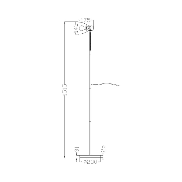 Podłogowa minimalistyczna lampa BOSCA F4102-BK regulowana czarna