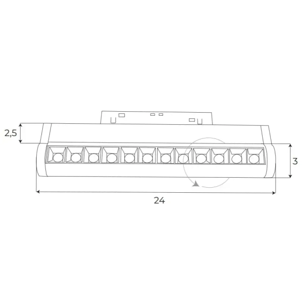 Liniowa lampa szynowa magnetyczna Dali M0019D LED 12W 3000K czarny