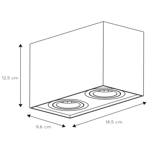 Kwadratowy downlight TUBE 22953/02/30 Lucide spot do sypialni czarny