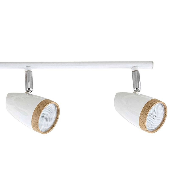 LAMPA sufitowa KAREN 5567 Rabalux metalowa OPRAWA regulowane reflektorki LED 16W 3000K na listwie skandynawskie drewno białe