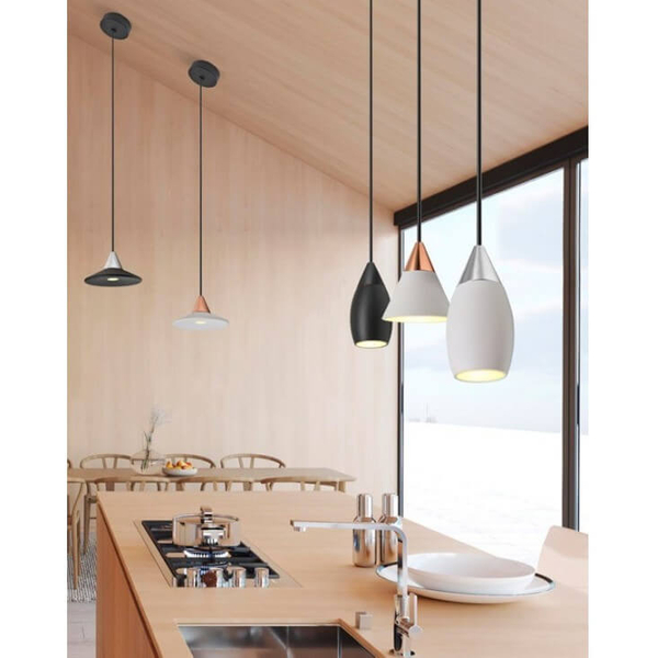 Zwisająca lampa TENTOR AZ3086+AZ3099 LED 7W 3000K dysk czarny chrom biały