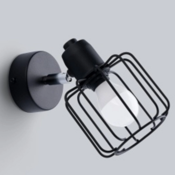 Kinkiet druciany Beluci SL.1114 Sollux loft regulowany czarny