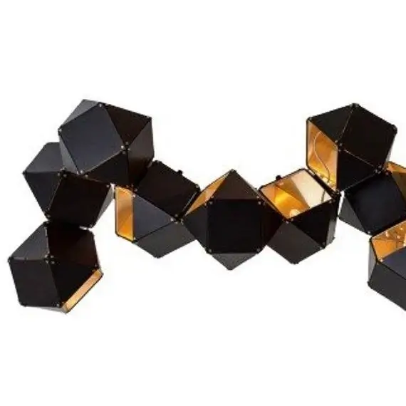 Futurystyczna wisząca lampa New geometry ST-8861-14 Step czarna złota