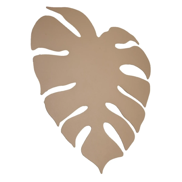 Ozdobna ścienna lampa liść Monstera XL 10627 metalowa beżowy