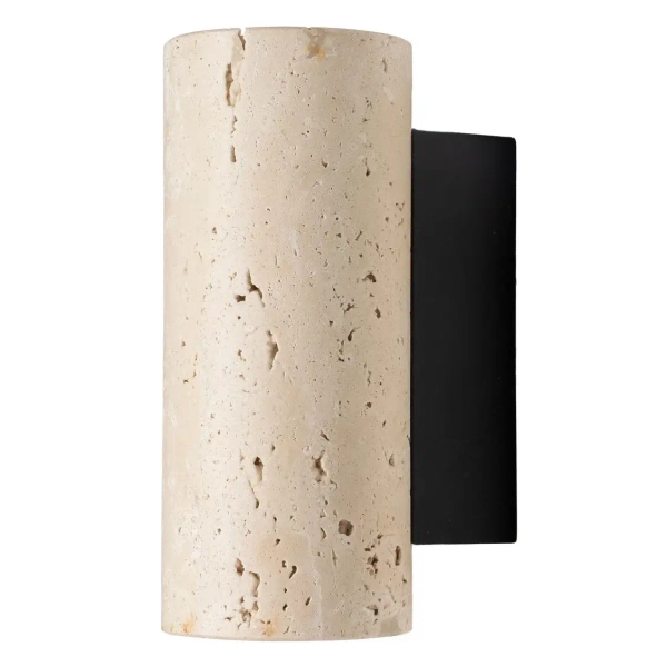 Naturalna ścienna lampa Tek W0425 tubka kamień naturalny
