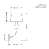 Abażurowa lampa ścienna Narni NAR-K-1 (BC) do jadalni nikiel biały