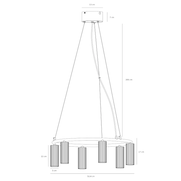 Wisząca lampa do salonu Vico 2512323003 metalowe tuby czarne