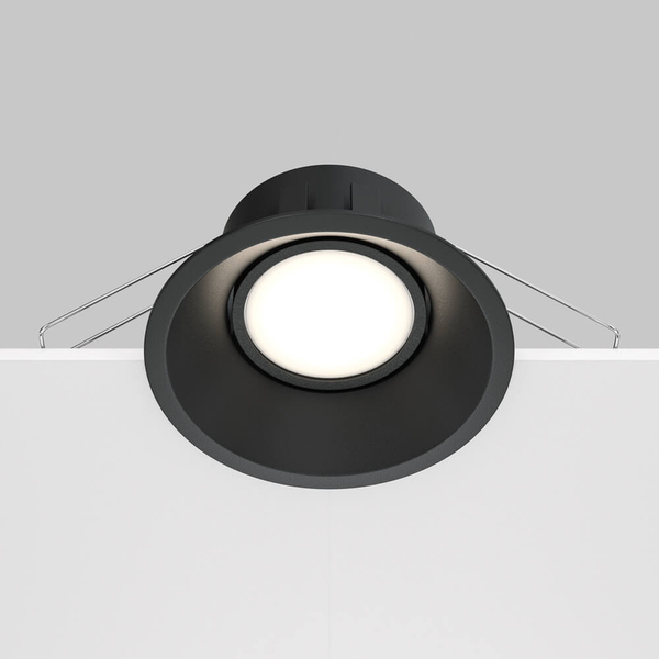 Sufitowe oczko podtynkowe Dot DL028-2-01B metalowe czarne