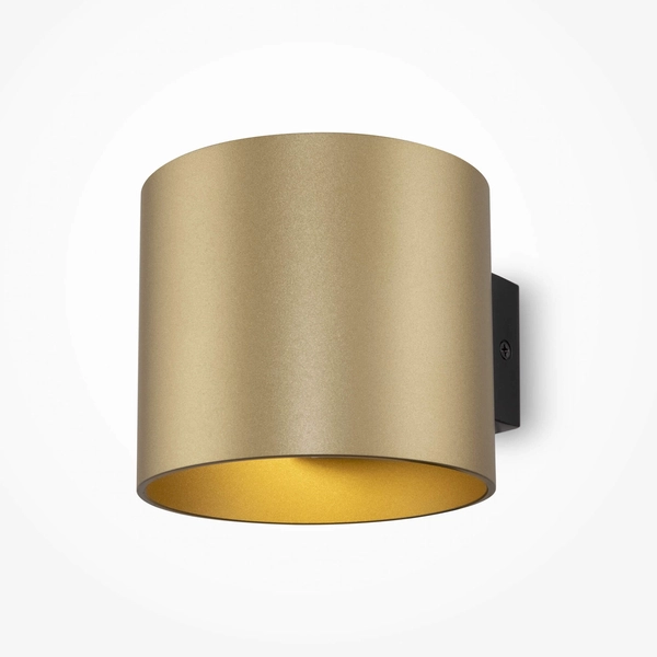 Lampa ścienna tuba Rond C066WL-01MG Maytoni okrągła do salonu złota