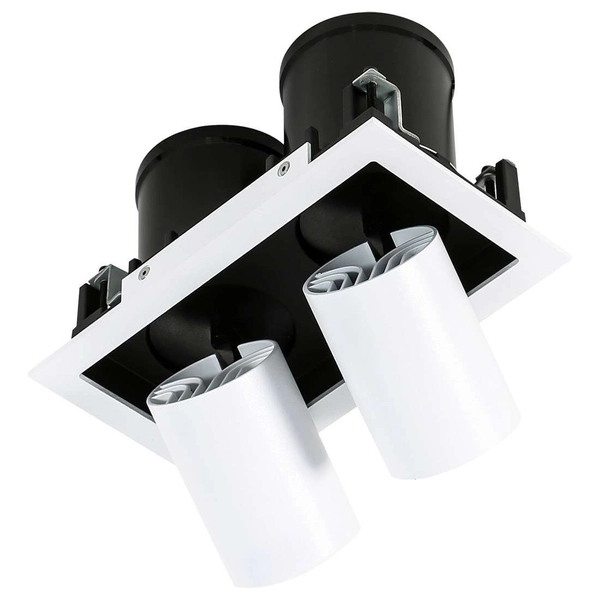 Regulowana LAMPA sufitowa MERCANTA GL7117-2/12W 4000K WH+BL Italux metalowa OPRAWA LED 24W wpust tuby białe