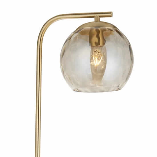 Kulista lampa podłogowa Dimple 98271 Endon szkło złota przezroczysta