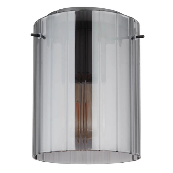 Podłużna sufitowa lampa Tulivar 15904DS tuba szklana przydymiona szary